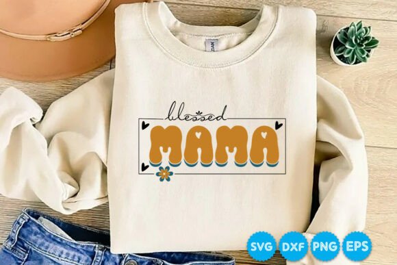 Blessed Mama Retro SVG: Graphics for Crafts