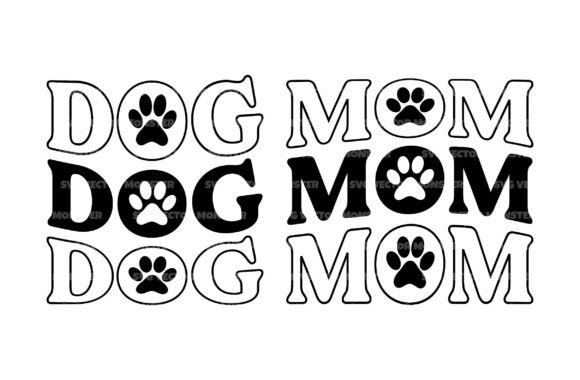 Dog Mom Stacked Svg: Graphics for Crafts
