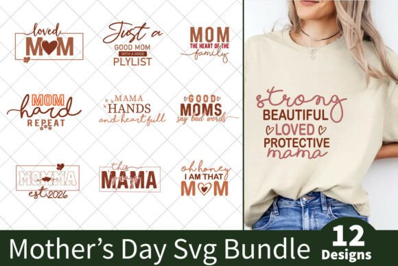 Mothers Day SVG Bundle for Crafts and Graphics