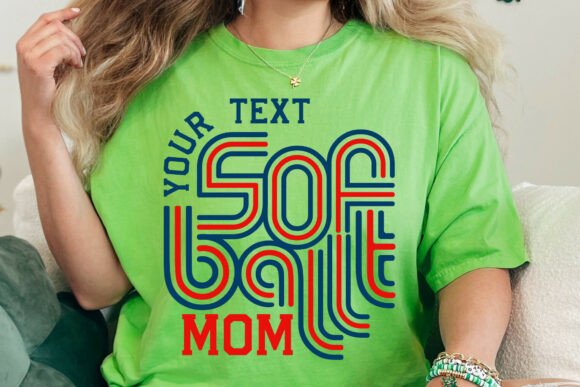 Retro Softball Template for Crafts & Graphics