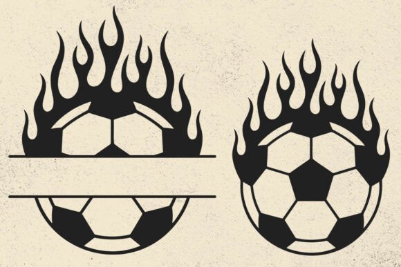 Soccer Ball Svg, Soccer Ball with Flames Graphics & Crafts